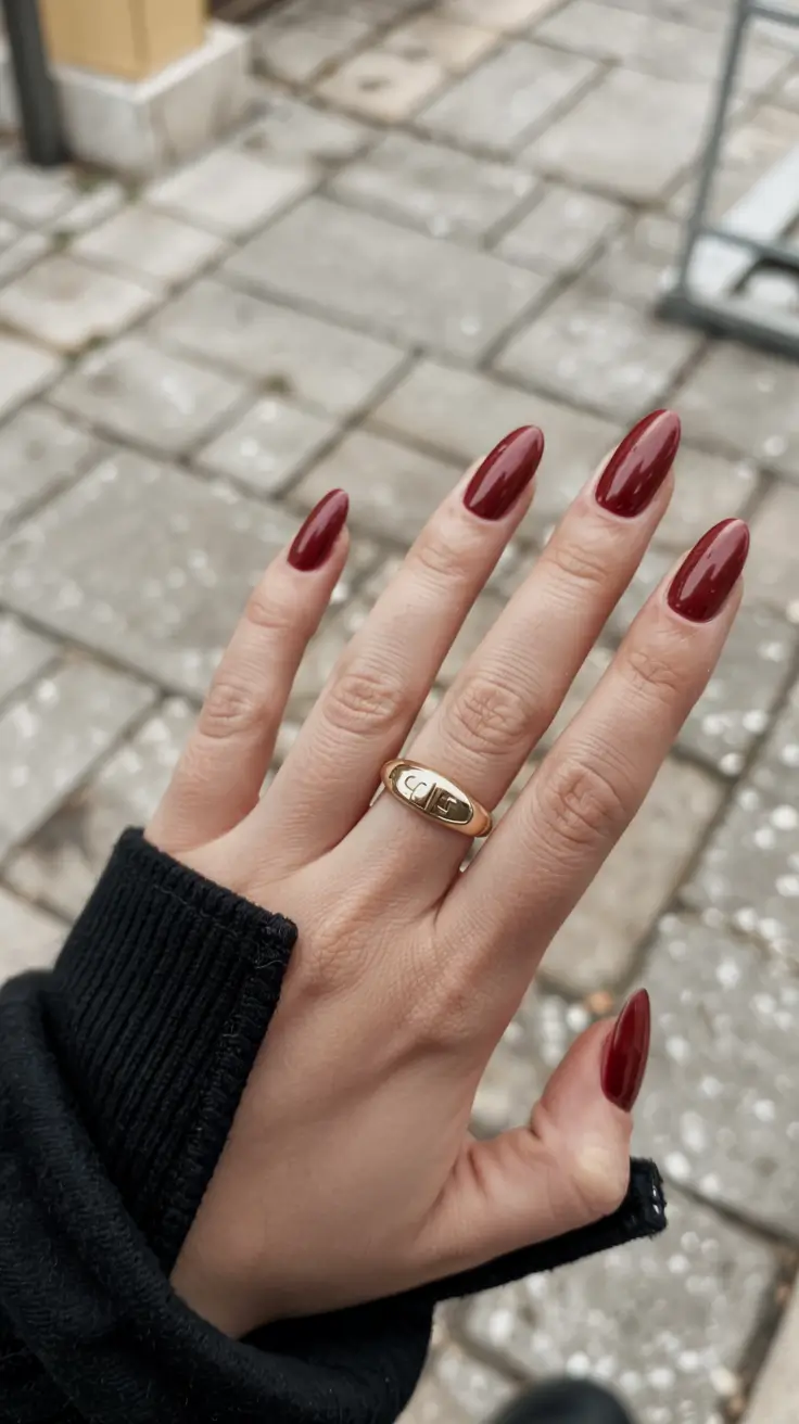 acrylic nails and color ideas winter 2025 2026 Classic Bordeaux Simplicity