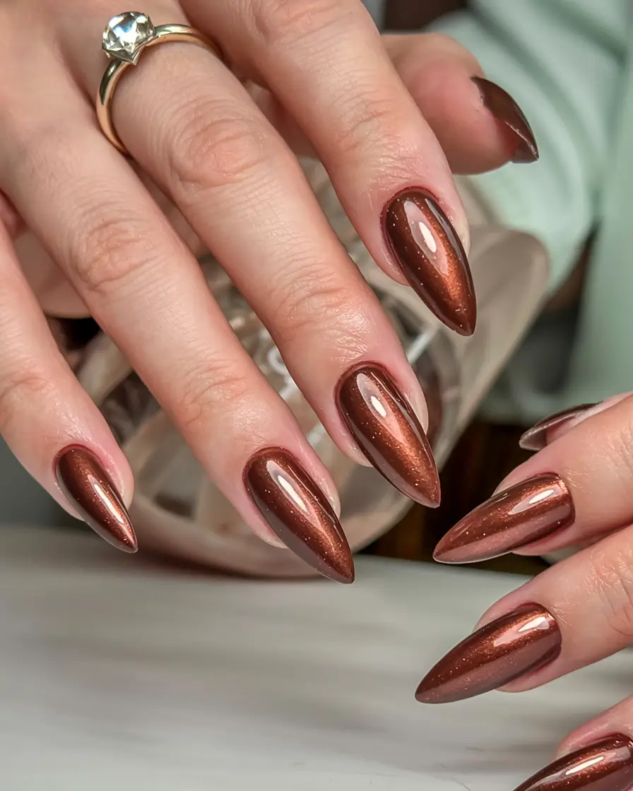 acrylic nails and color ideas winter 2025 2026 Chocolate Glaze Allure