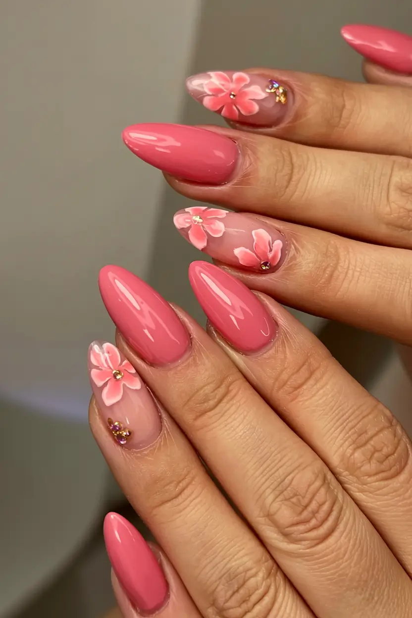 acrylic nails and color ideas winter 2025 2026 Blossom Pink Revival