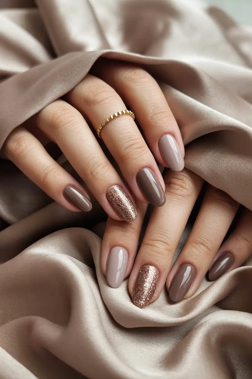 almond nails and color ideas winter 2025 2026 Mocha Satin Luxe