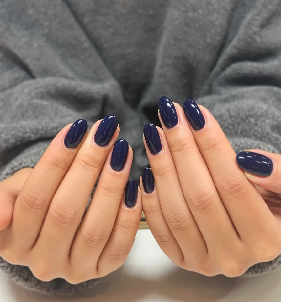 almond nails and color ideas winter 2025 2026 Midnight Indigo Allure