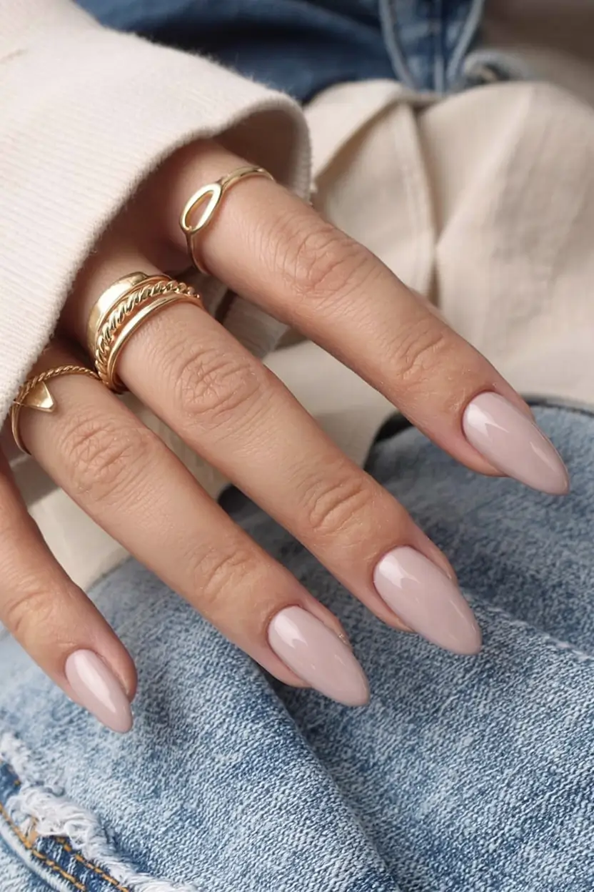 almond nails and color ideas winter 2025 2026 Modern Nude Simplicity