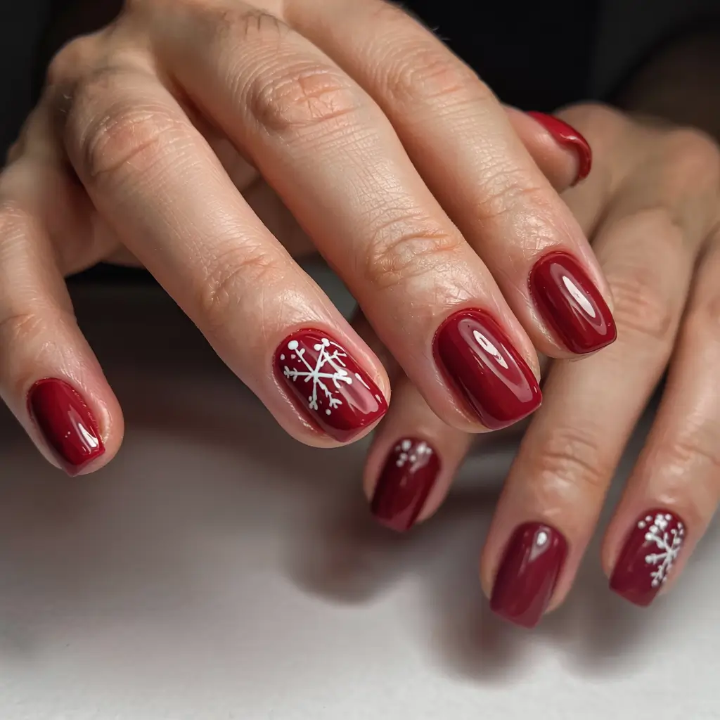 Best Gel Nails Christmas 2025 Frosted Ruby Classics