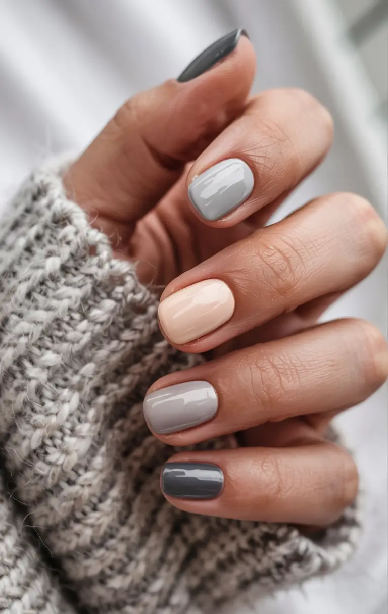 best neutral nails winter 2025 2026 Frosted Greige Harmony