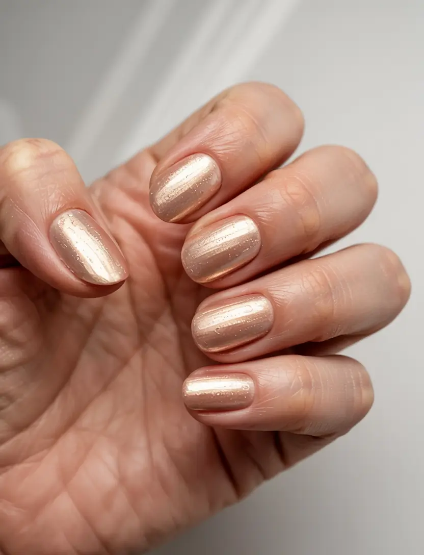 best neutral nails winter 2025 2026 Champagne Satin Glow
