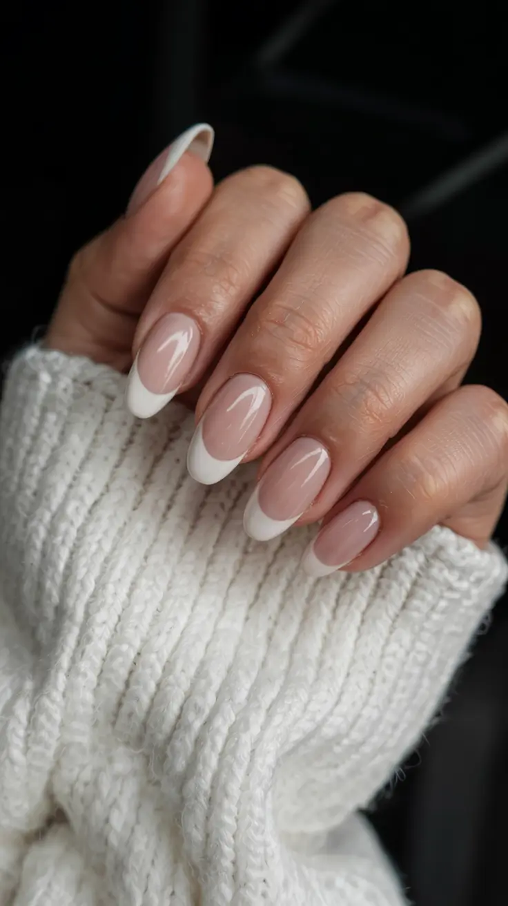 best neutral nails winter 2025 2026 Alpine French Elegance
