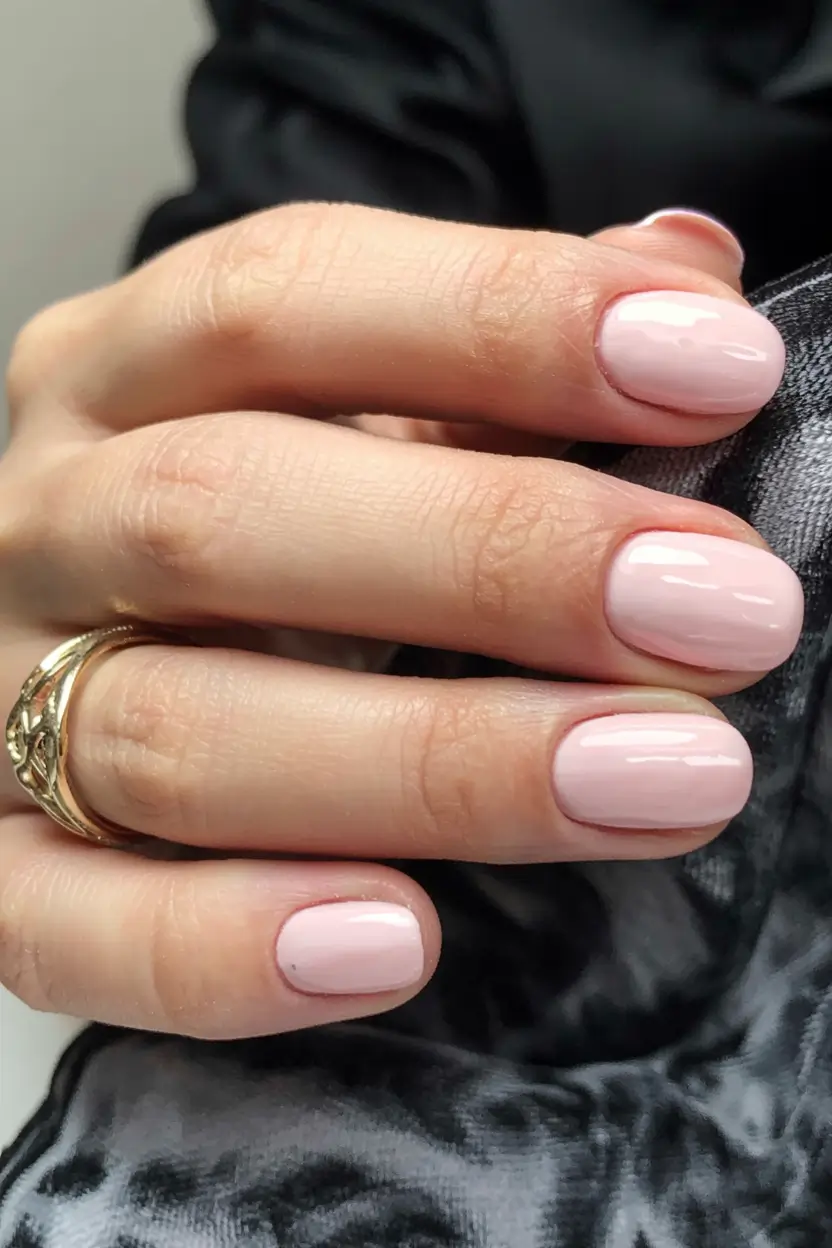 best neutral nails winter 2025 2026 Powder Petal Perfection