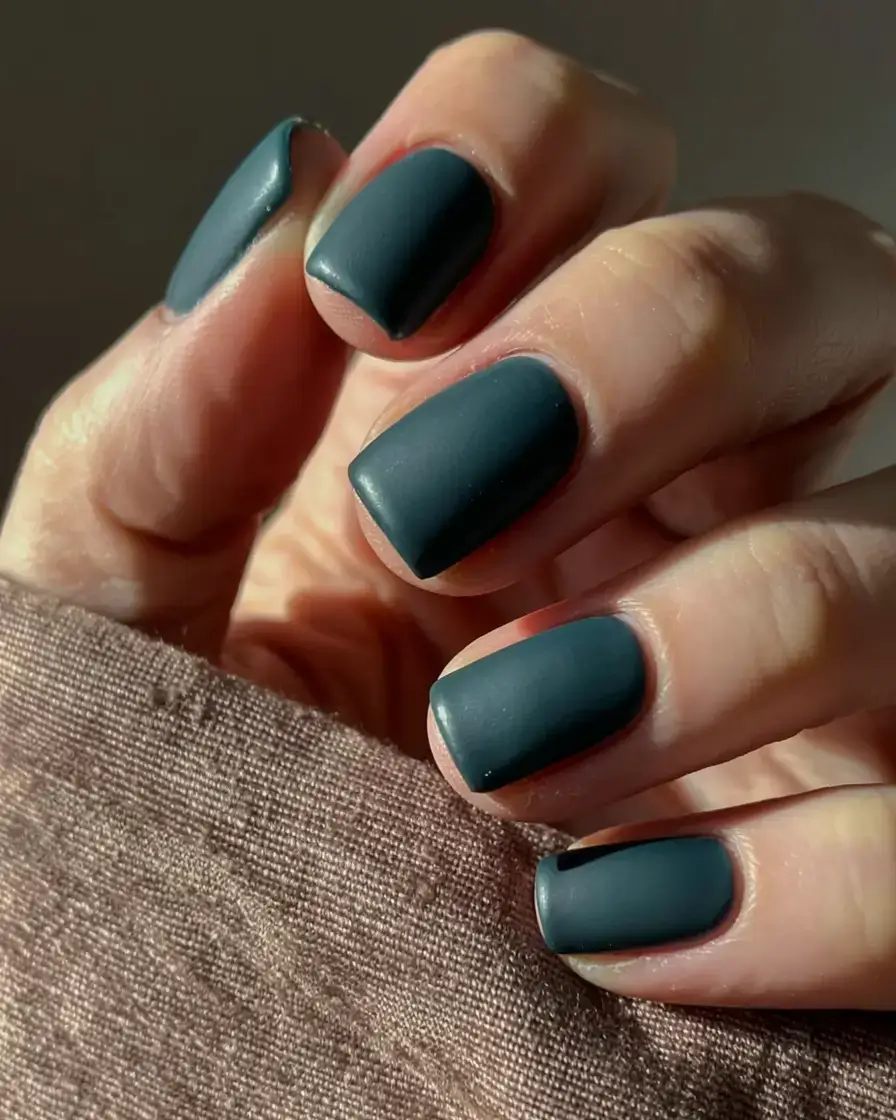 best winter nail colors ideas 2025 2026 Matte Deep Pine