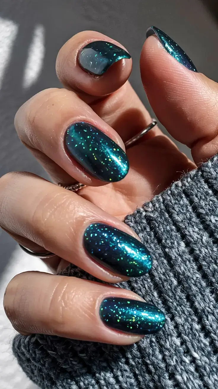 best winter nail colors ideas 2025 2026 Aurora Borealis Spark