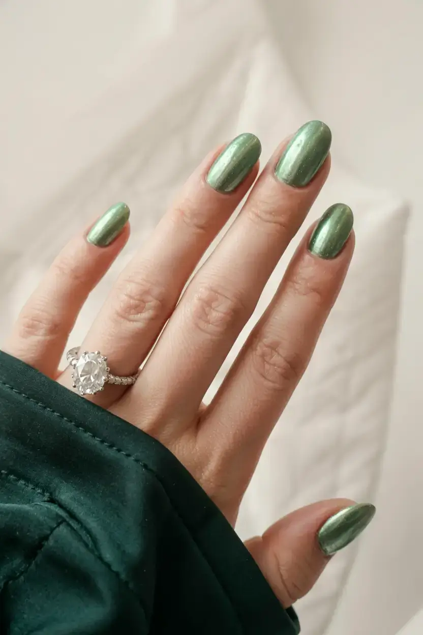 best winter nail colors ideas 2025 2026 Frosted Green Dream