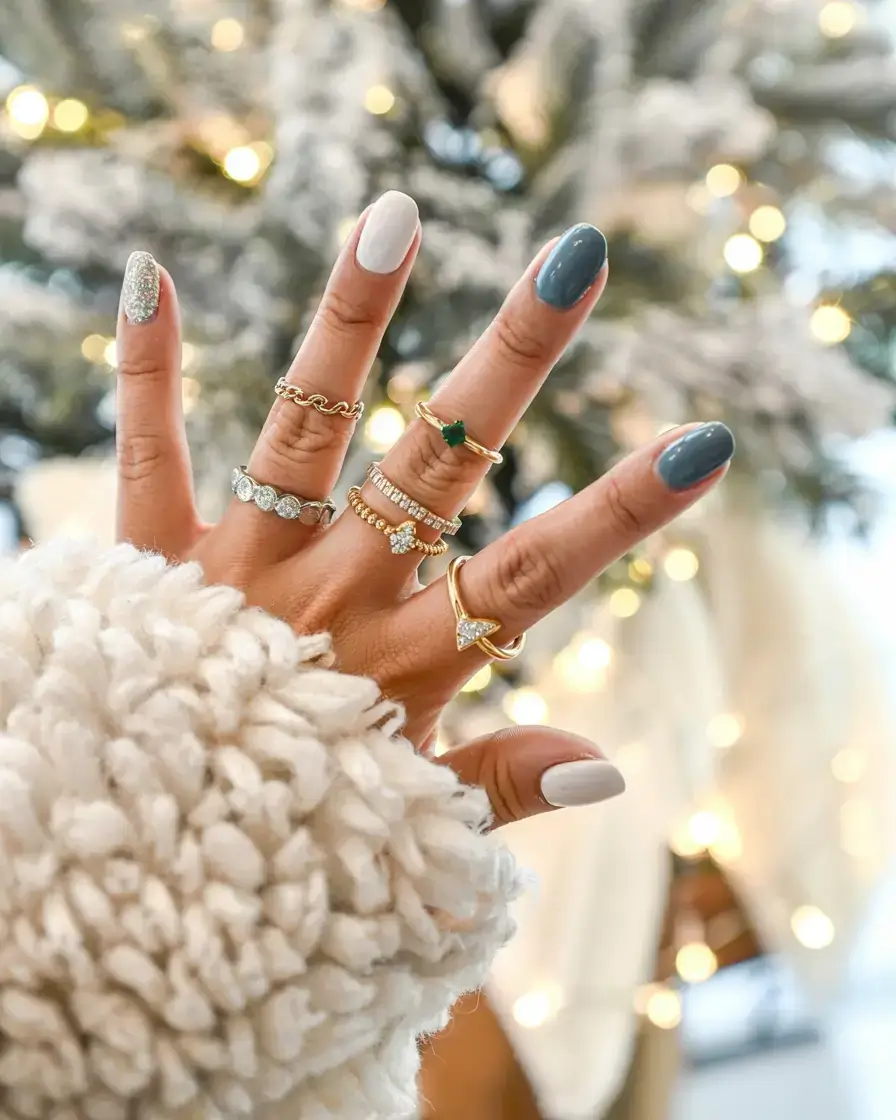 best winter nail colors ideas 2025 2026 Frosted Multi-Tone Magic