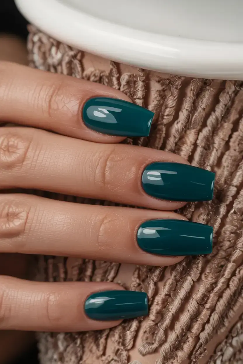 best winter nail colors ideas 2025 2026 Midnight Teal Confidence