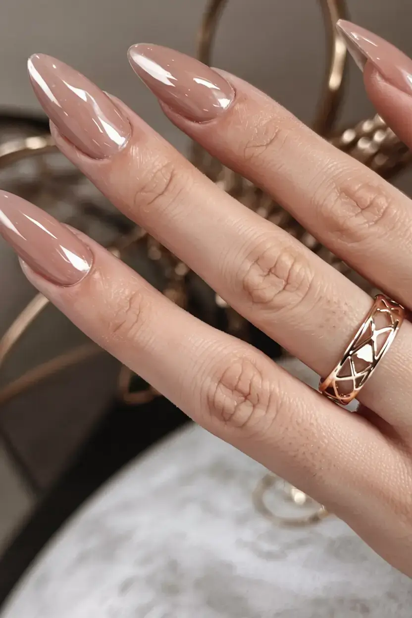 best winter nail colors ideas 2025 2026 Caramel Nude Sophistication