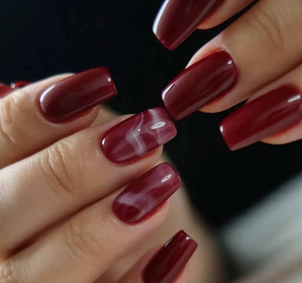 burgundy winter nails colors 2025 2026 Smoky Wine Aura