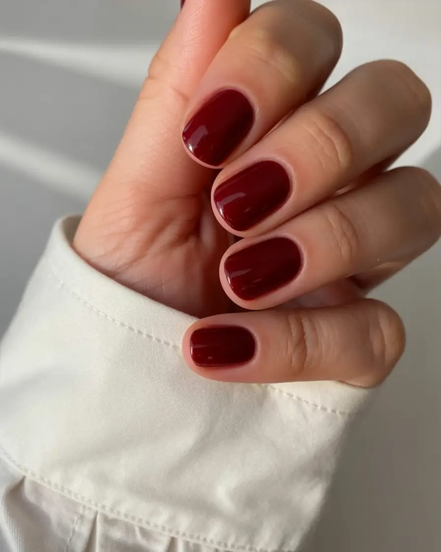 burgundy winter nails colors 2025 2026 Classic Burgundy Minimal