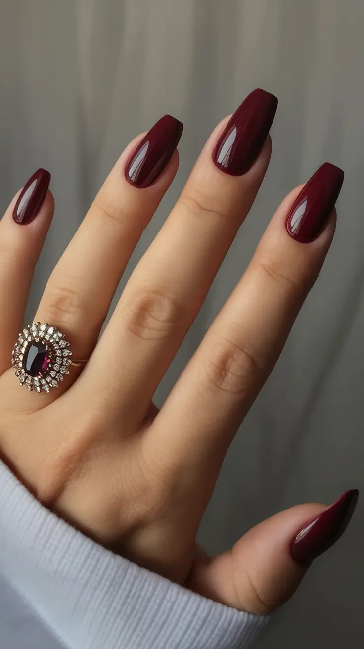 burgundy winter nails colors 2025 2026 Cabernet Perfection