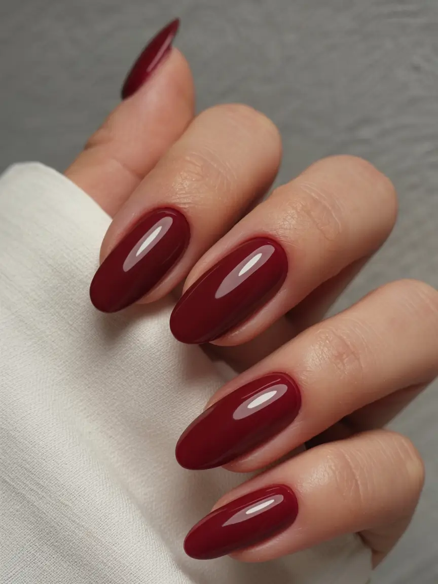burgundy winter nails colors 2025 2026 Deep Merlot Simplicity