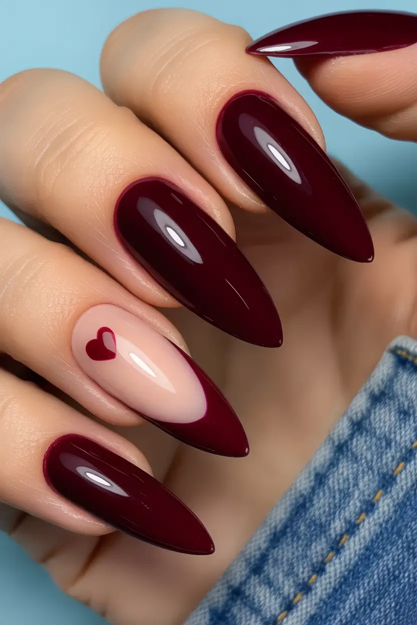 burgundy winter nails colors 2025 2026 Crimson Heartbeat