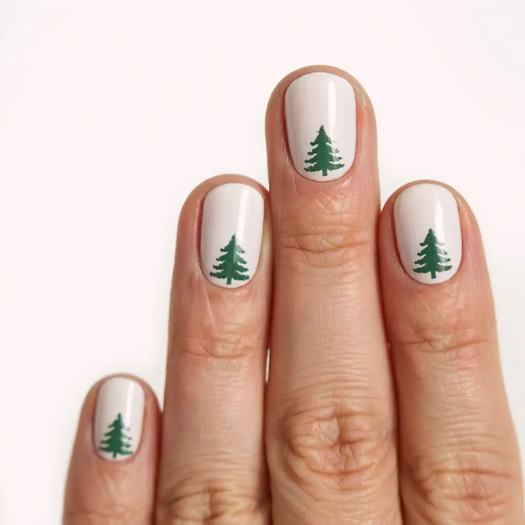 Chic Tree Nail Designs Christmas 2025 Evergreen Minimalism