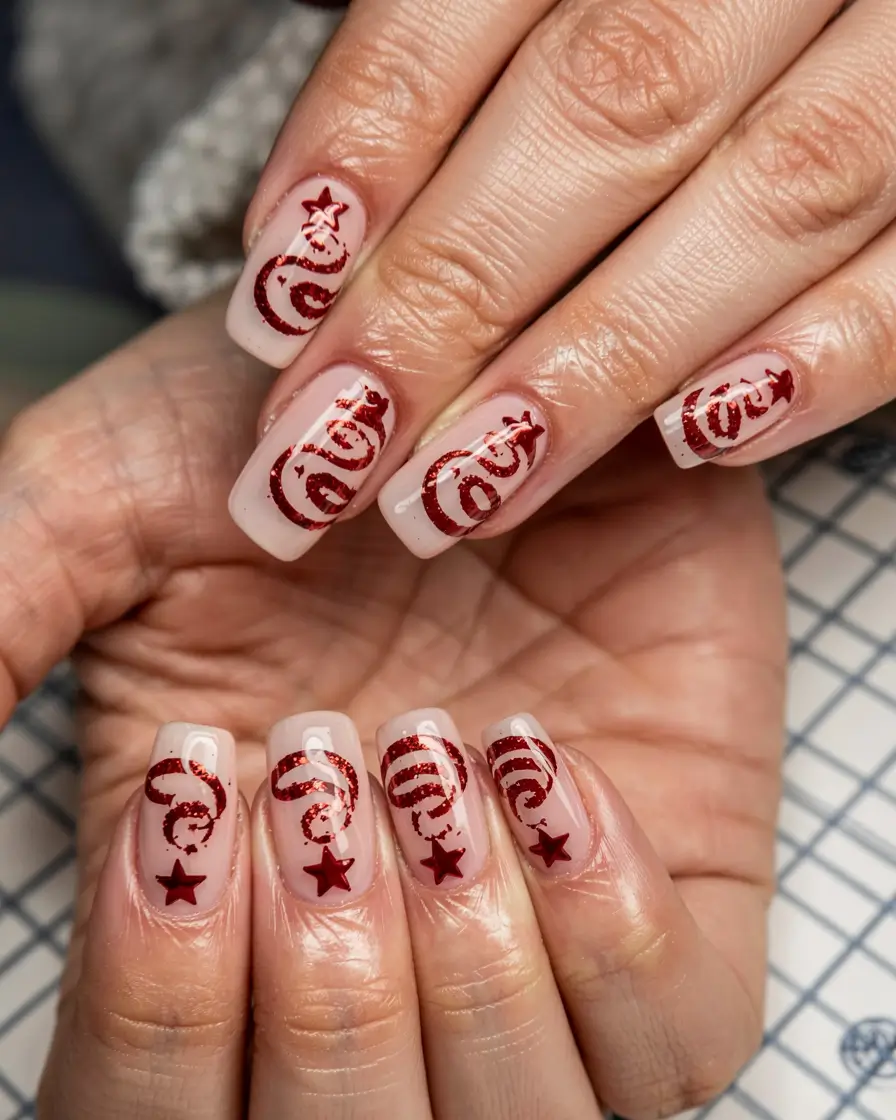 Chic Tree Nail Designs Christmas 2025 Candy Ribbon Trees