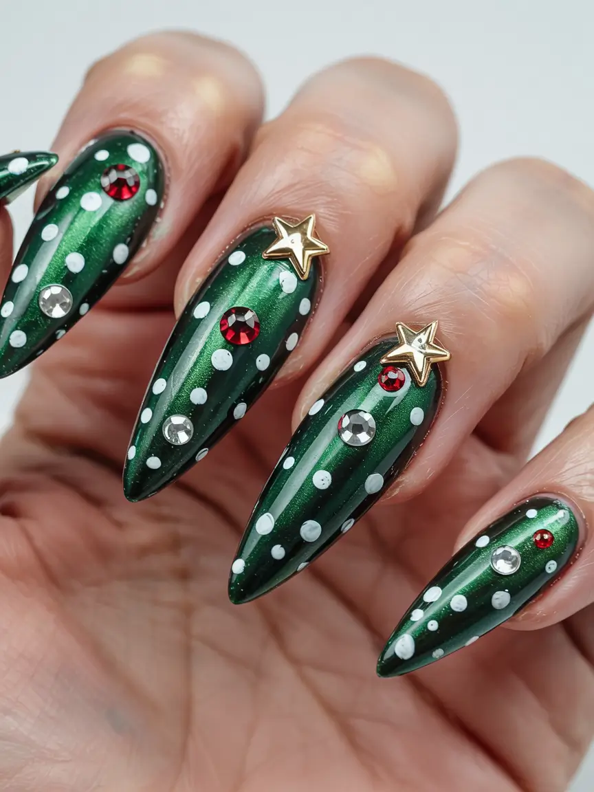 Chic Tree Nail Designs Christmas 2025 Holiday Glam Sparkle