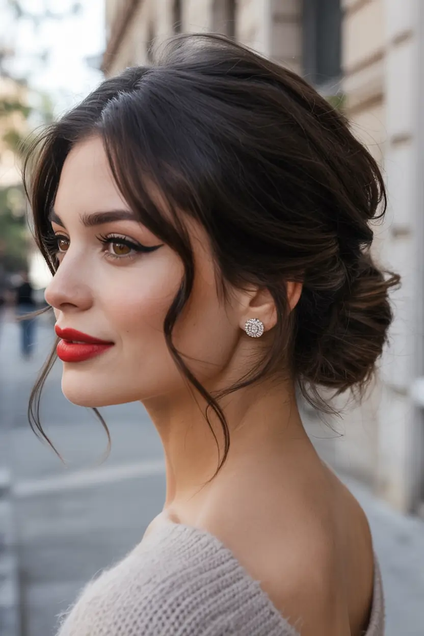 christmas hairstyles ideas 2025 Parisian Low Bun