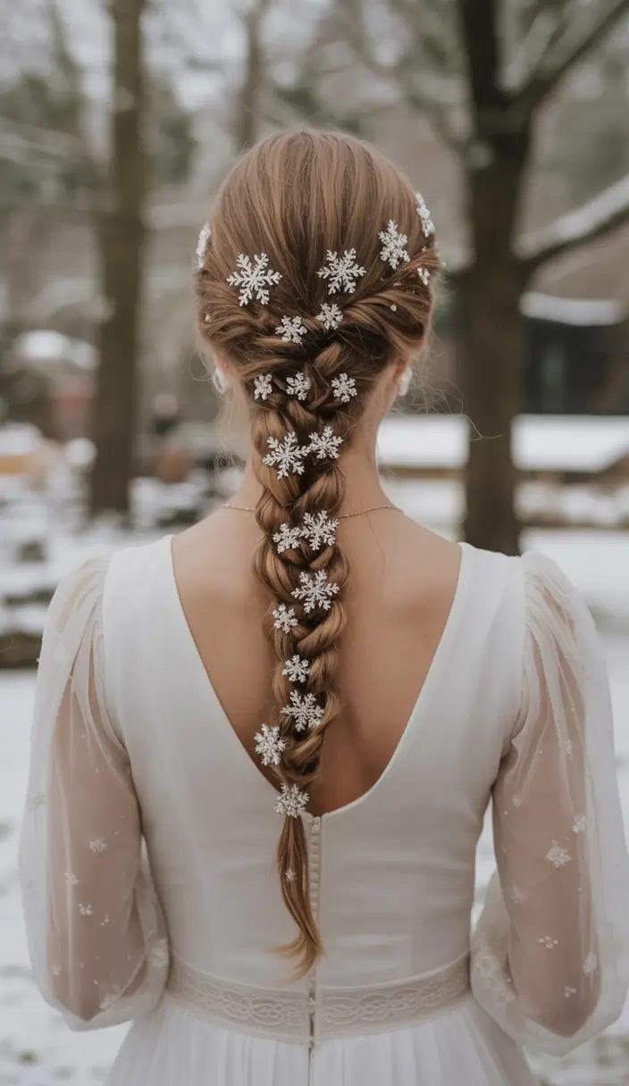 christmas hairstyles ideas 2025 Snowflake Elegance
