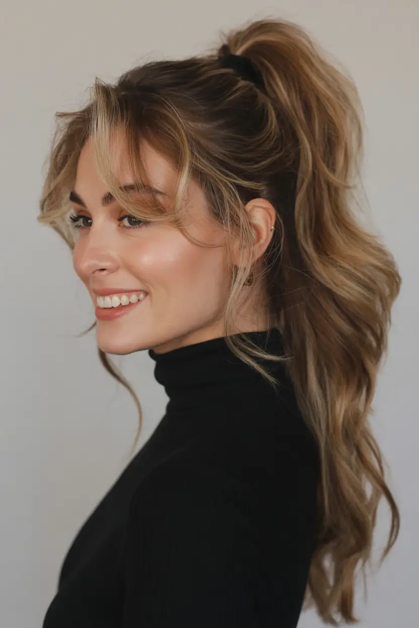 christmas hairstyles ideas 2025 Playful Honey Pony