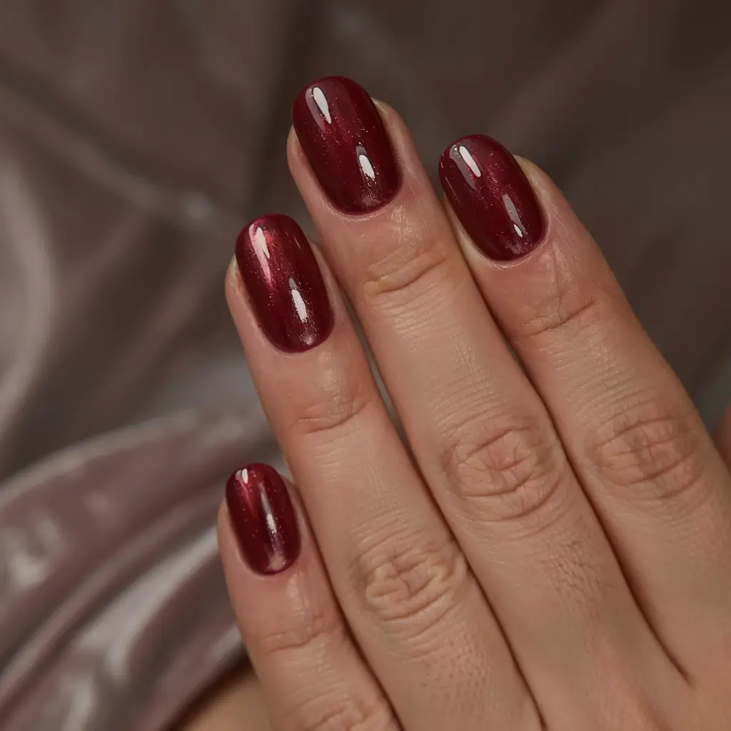 Christmas Nail Colors 2025 Frosted Mulberry Glow
