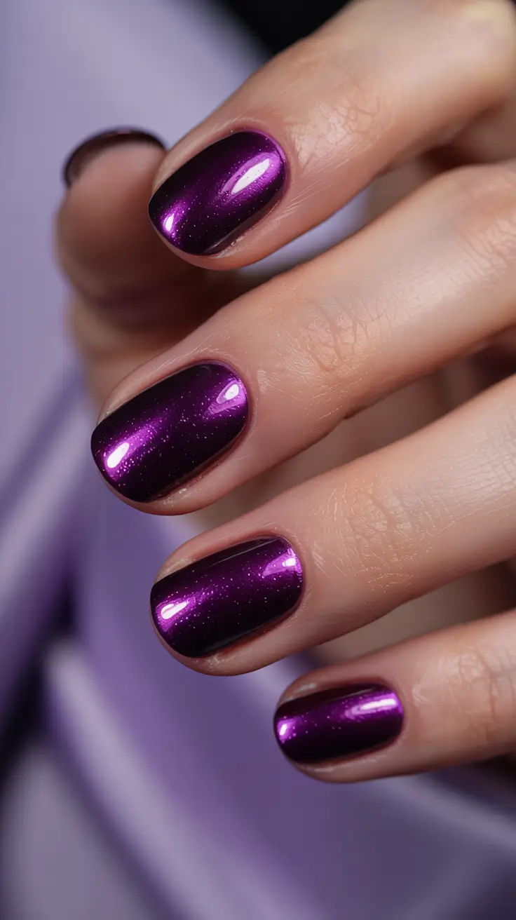Christmas Nail Colors 2025 Amethyst Midnight Glow