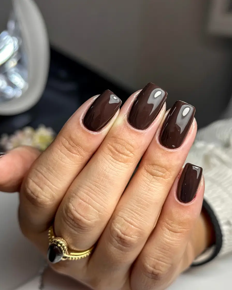 Christmas Nail Colors 2025 Chocolate Espresso Luxe