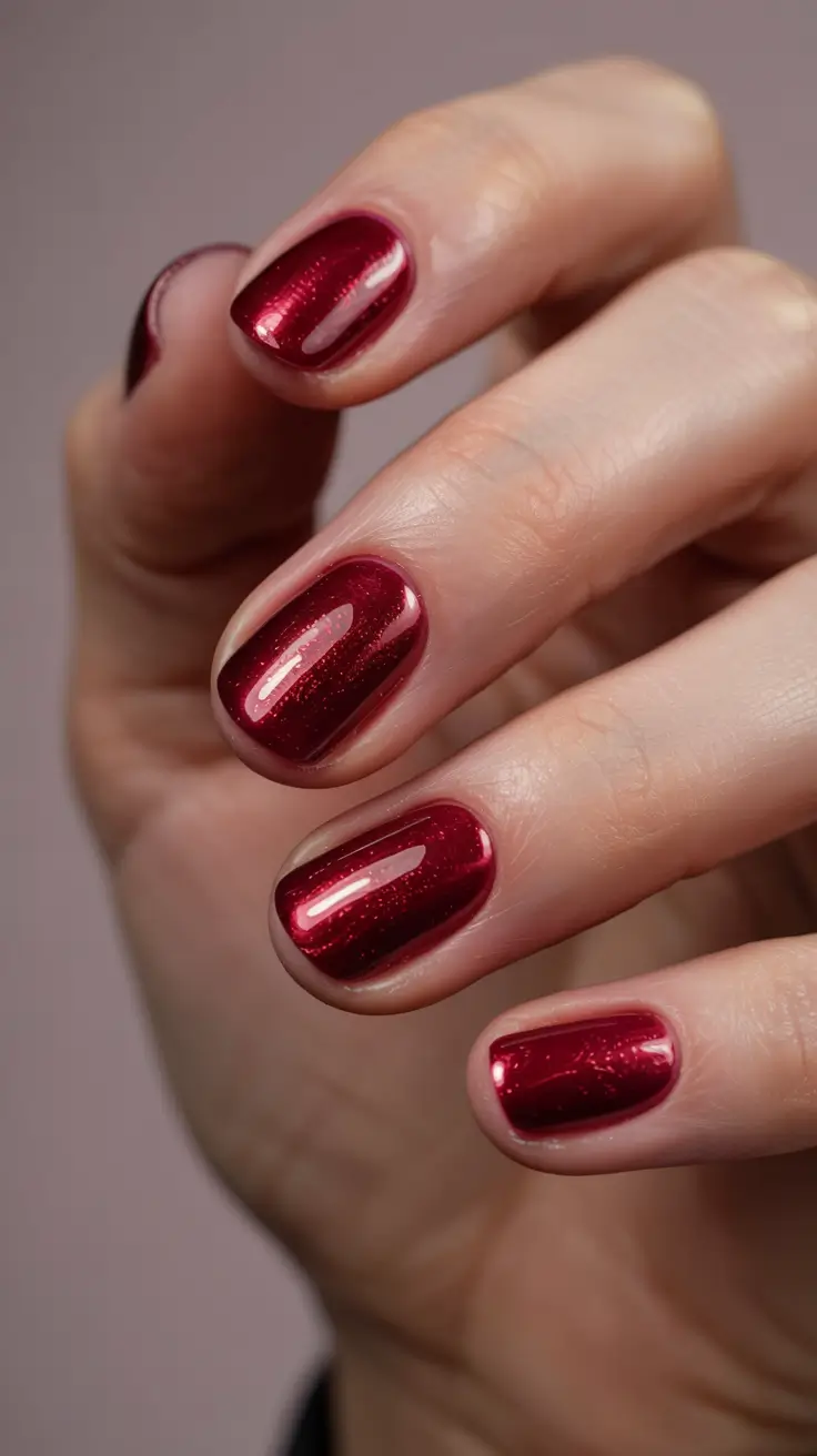 Christmas Nail Colors 2025 Ruby Twilight