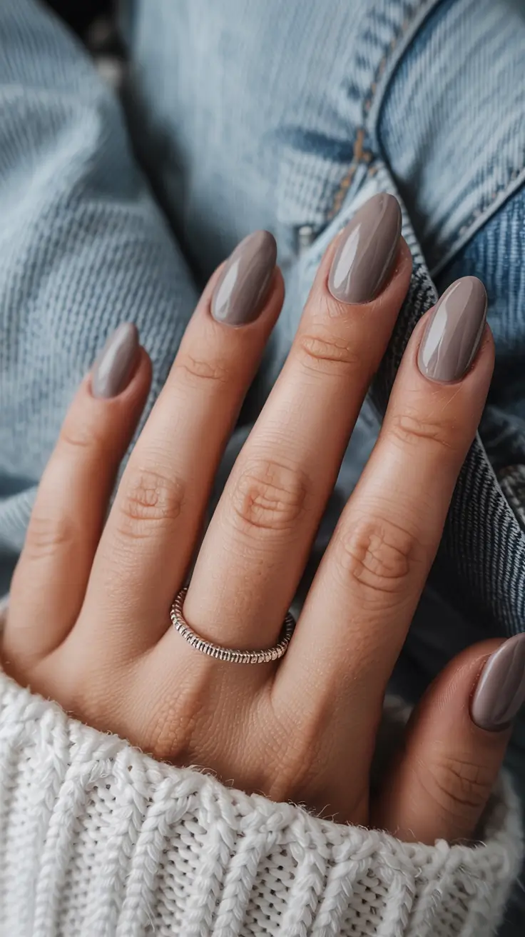 Christmas Nail Colors 2025 Smoky Taupe Muse