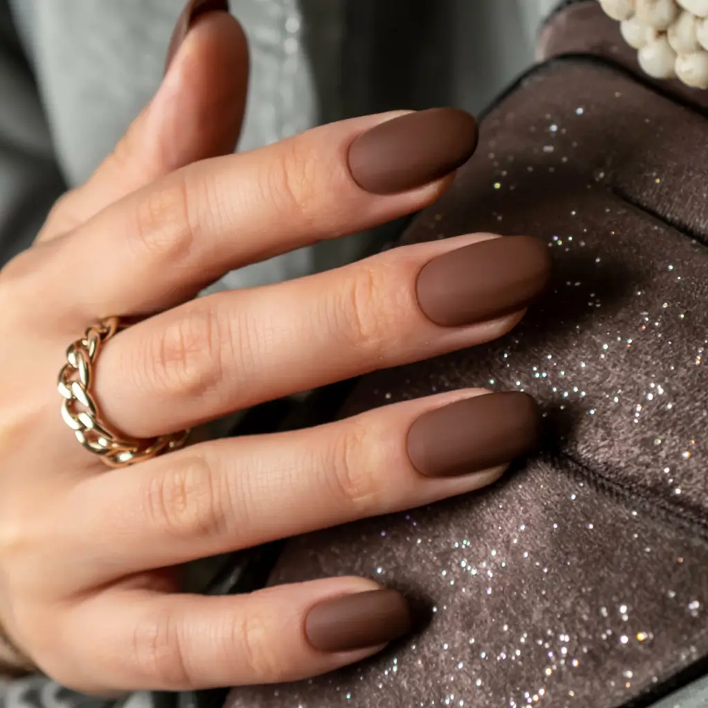 Christmas Nail Colors 2025 Velvet Cocoa Matte