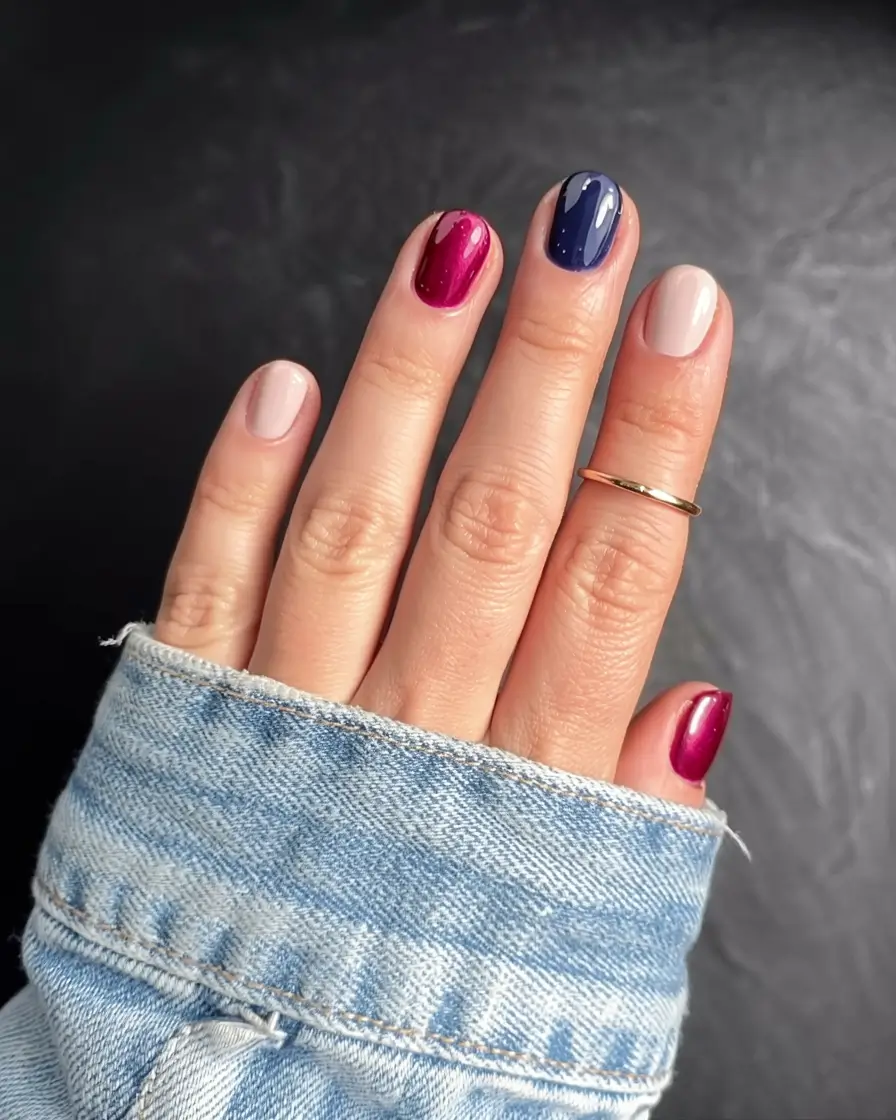 Christmas Nail Colors 2025 Midnight & Mulberry Mix