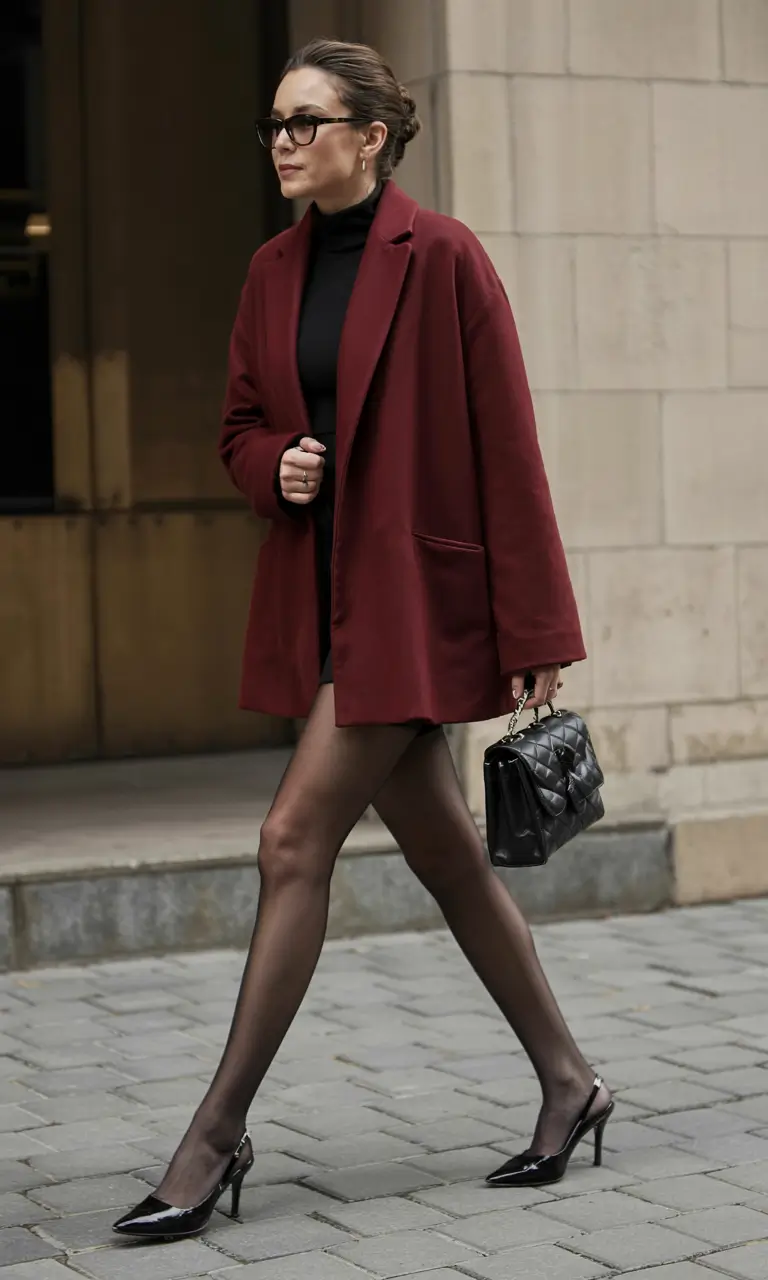 christmas outfit ideas 2025 Burgundy Power Layer