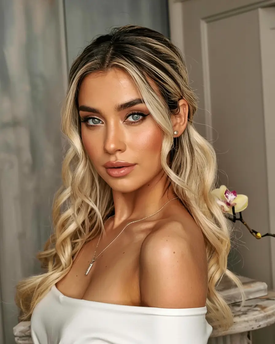 christmas party hairstyles ideas 2025 Modern Loose Waves with Face-Framing Glow