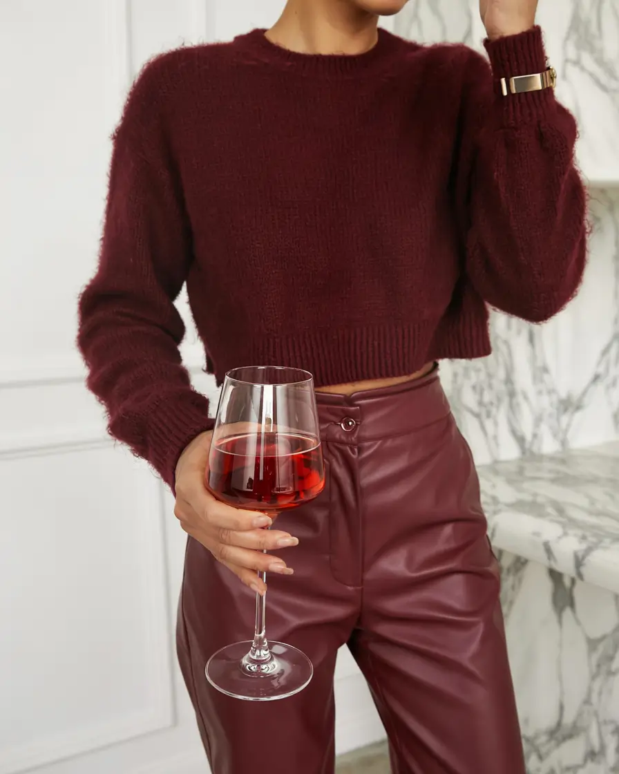 christmas party outfits ideas 2025 Soft Burgundy Luxe