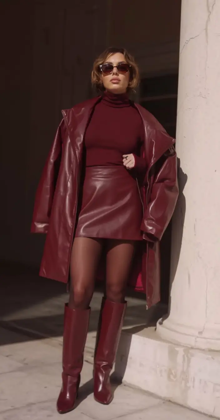 christmas party outfits ideas 2025 Burgundy Power Dressing