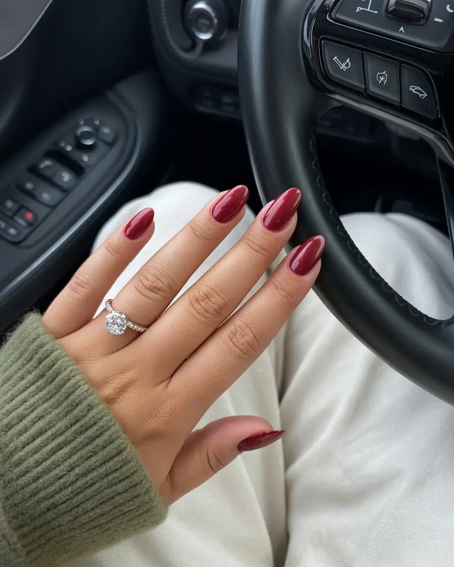 classy winter nails 2025 2026 Cherry Glaze Perfection