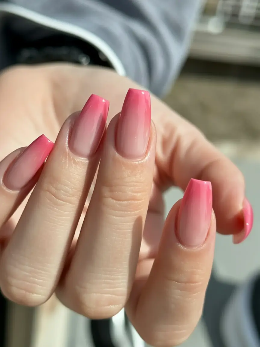 coffin nails and color ideas winter 2025 2026 Rose Quartz Fade