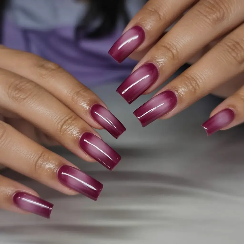 coffin nails and color ideas winter 2025 2026 Plum Mirage