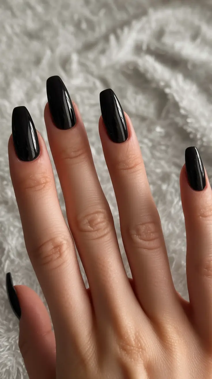 coffin nails and color ideas winter 2025 2026 Midnight Frost Drama