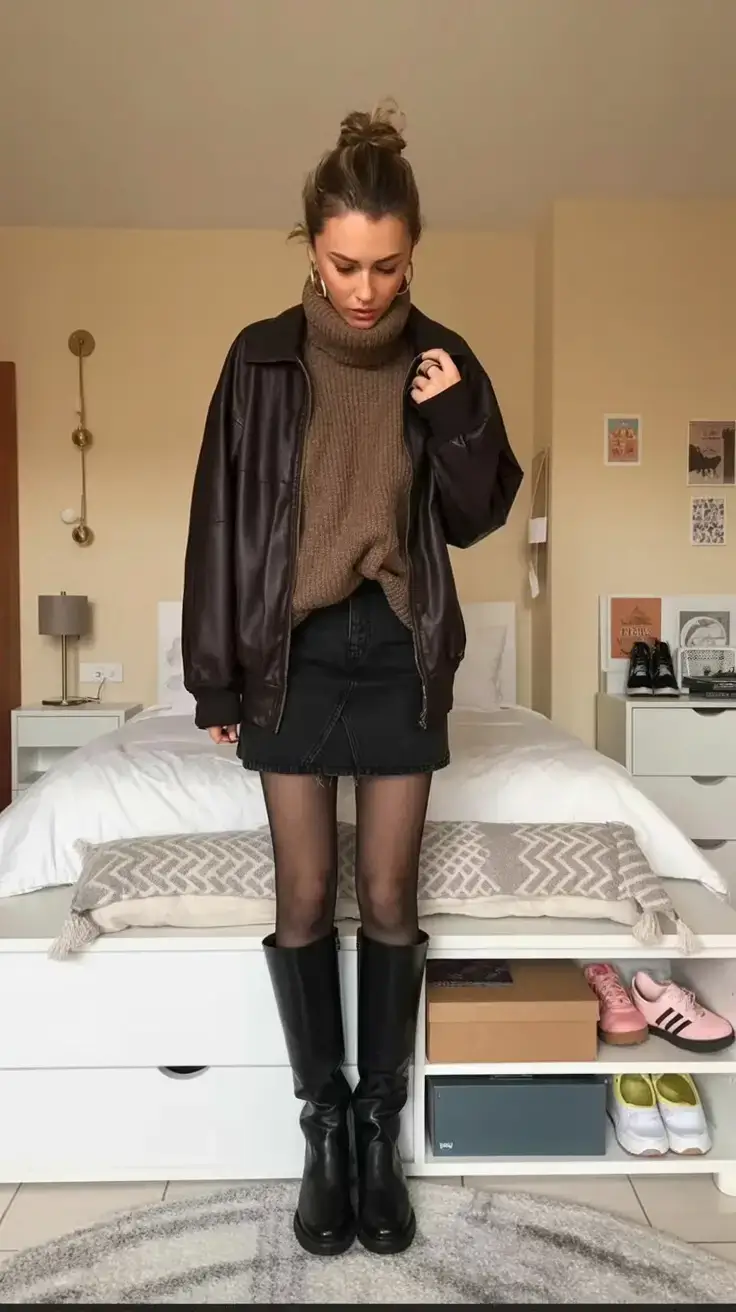 cozy winter outfits 2025 2026 style guide Edgy Femininity with a Twist