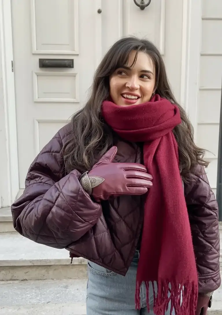 cozy winter outfits 2025 2026 style guide Berry Tones for Winter Glow