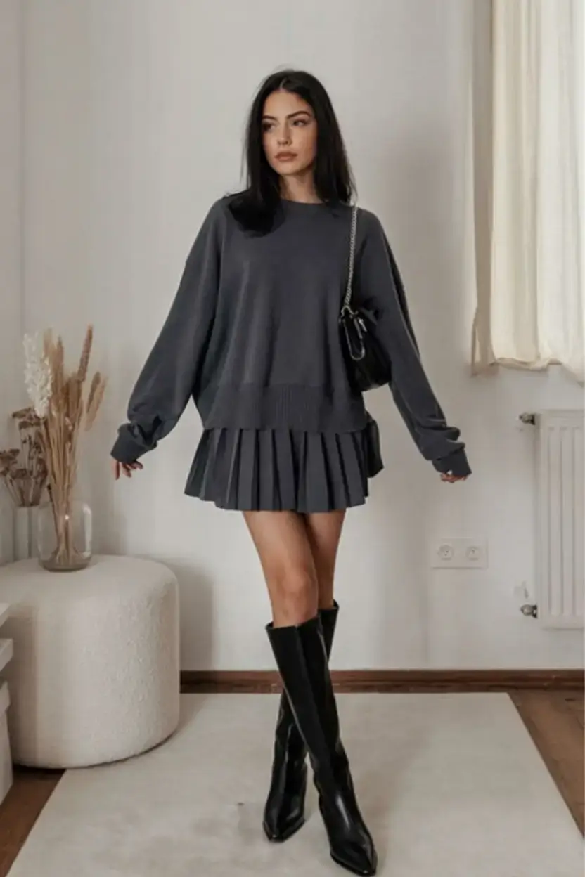 cozy winter outfits 2025 2026 style guide Monochrome Charcoal Confidence