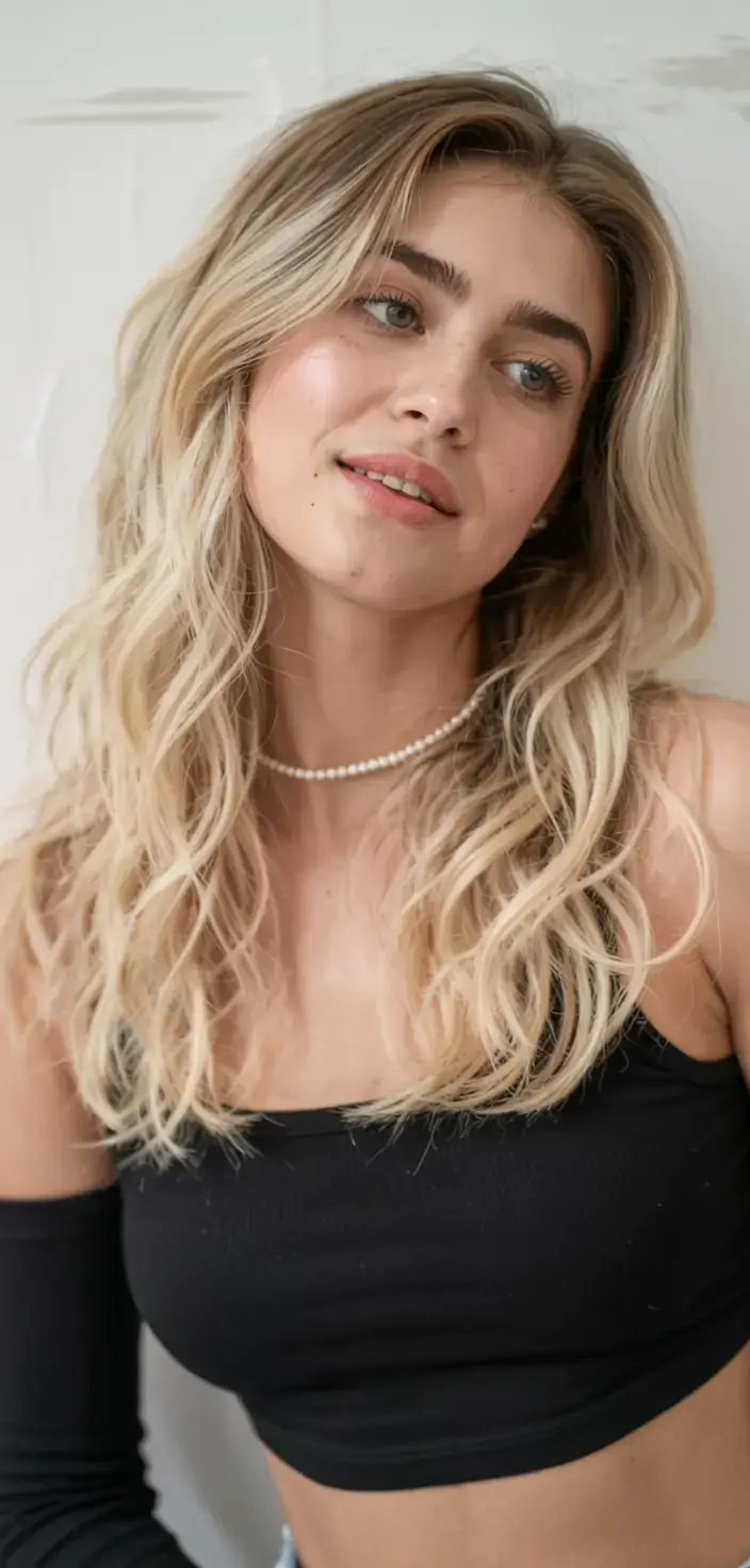 cute winter haircuts ideas 2025 2026 Butter Blonde Waves with Natural Lift