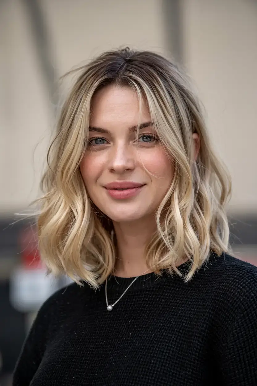 cute winter haircuts ideas 2025 2026 Soft Vanilla Blonde Lob