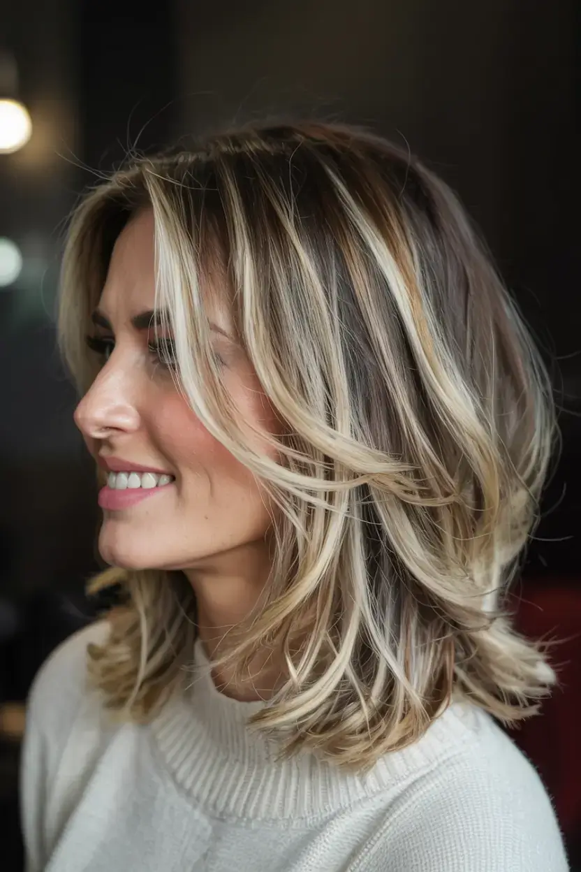 cute winter haircuts ideas 2025 2026 Layered Butter Blonde with Volume and Bounce