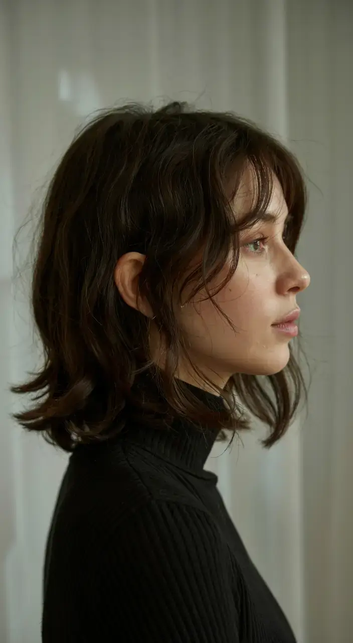 cute winter haircuts ideas 2025 2026 Chic Parisian Bob with Soft Texture